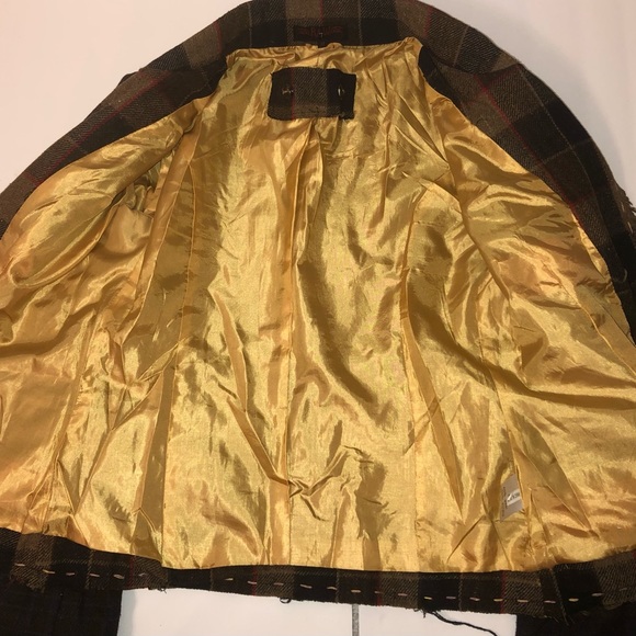 Raw7 Lorelai Gilmore Plaid Skull Rhinestone Wool Tweed Patchwork Blazer Jacket - Picture 12 of 15